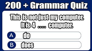 English Grammar Quiz। 200+ English Grammar Questions। English Grammar Test
