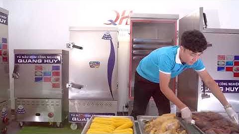 Tủ nấu cơm công nghiệp - thiết bị bếp việt Quang Huy nấu hấp đa năng tiện lợi