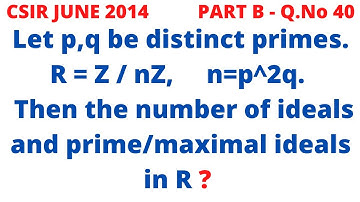 CSIR NET EXAM 2014 JUNE PART B Q.40 - IDEALS  AND PRIME/MAXIMAL IDEALS IN THE QUOTIENT RING  R/I