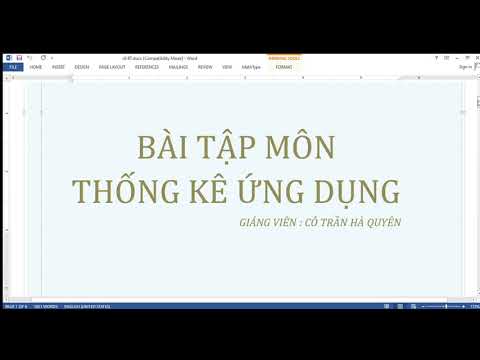 Video Thống kê ứng dụng - Giải bài tập chương 6 - youtube