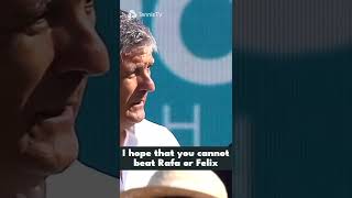 "I hope you cannot beat Rafa or Felix [at Wimbledon]" 😂 Toni Nadal to Tsitsipas in Mallorca!