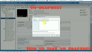 How to take VMware virtual machine snapshot.