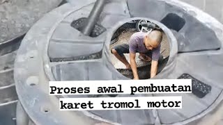 proses awal pembuatan karet tromol dari ban bekas