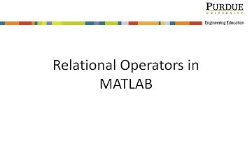 Relational Operations in MATLAB