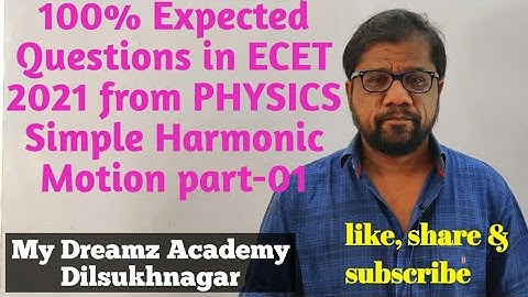 Expected Questions in ECET 2021 from physics simple Harmonic Motion
