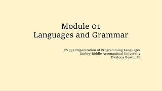 CS332 M01.1 Languages and Grammars