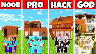 MODERN TROPICAL HOUSE BUILD CHALLENGE - NOOB vs PRO vs HACKER vs GOD in Minecraft