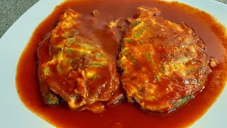TORTITAS de EJOTES en salsa de chile guajillo/Receta fácil y deliciosa