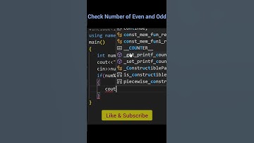 C++ Even Odd Number Program | #shorts #coding #learnprogramming #shortvideo #cplusplus #education