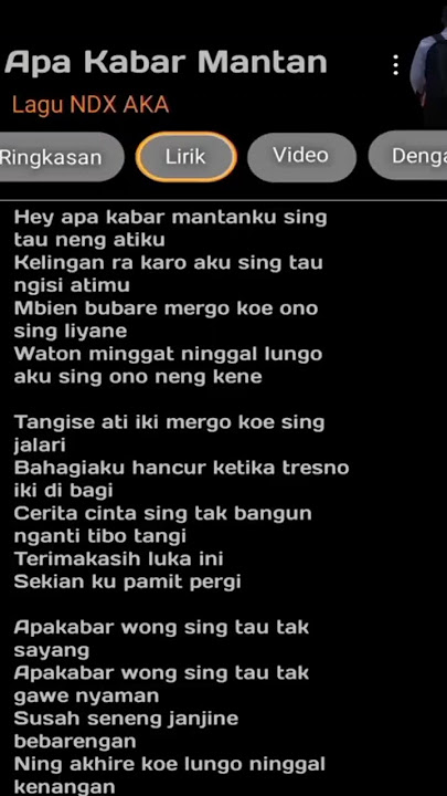 Lirik lagu 'Apa kabar mantan' | NDX AKA #liriklagu #shorts
