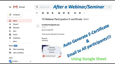 How to Auto Generate Certificates & Email to All participants-[Google Form]