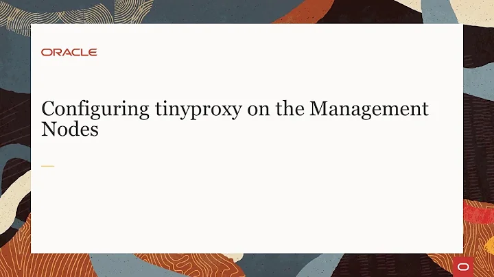Configuring tinyproxy on the Management Nodes