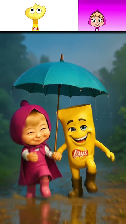 Masha and the bear X Lay's chips Spurnki OC-from Flying in umbrella Gon Wrong!!