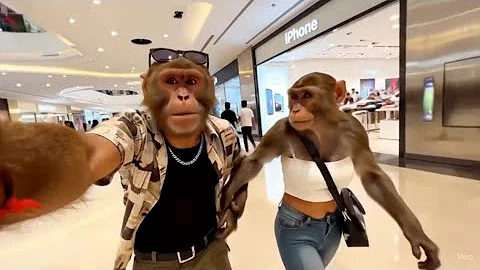 Veo 3:  🐵 The monkey and his girlfriend went to the mall to buy an iPhone Vlog 📱🔥 कैसे बनाएं ??