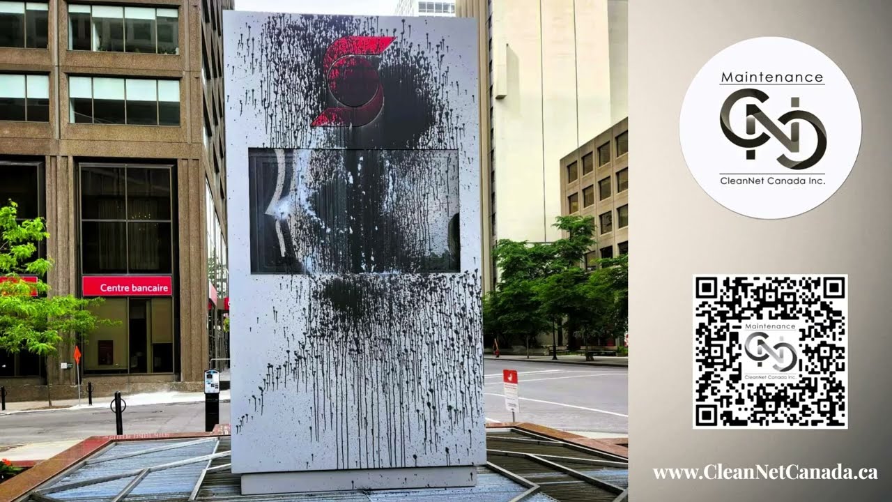 Cleaning After Vandalism in Montreal, Scotia Bank