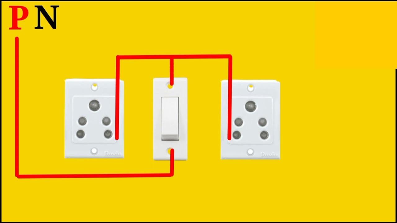 ️ Electric board wiring connection | 1 switch 2 socket connection