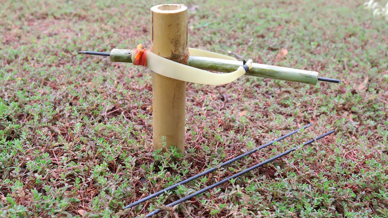 How To Make Bamboo Slingshot using Iron Arrow