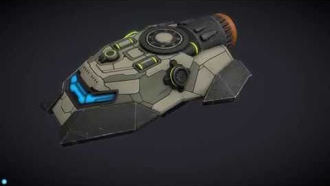 Sci-fi Space Gunboat / Scout Ship / 3D