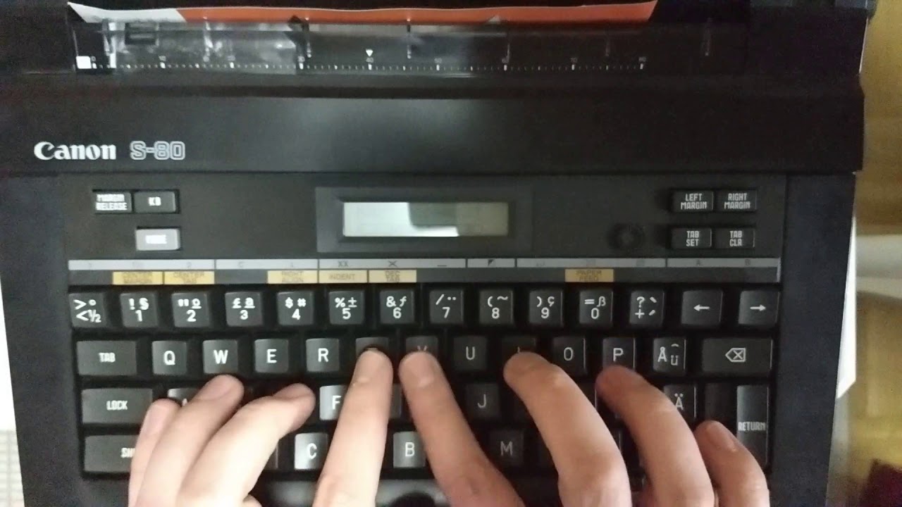 Canon S-80 typing sample