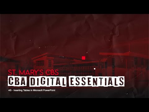 CBA Digital Essentials - 4G: Inserting Tables in Microsoft PowerPoint