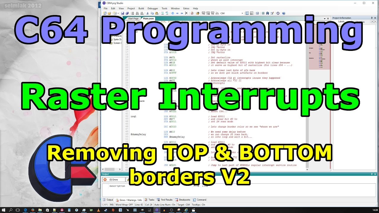 C64 Rasterbar Models C64 Programming - Raster Interrrupts - Remove TOP and BOTTOM borders V2 ...