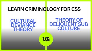 Lecture no 03 CRIM 2020 11 08 Part 3 Cultural Deviance Theory