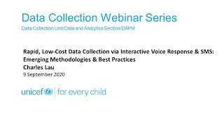 9 Sep 2020 Rapid, Low-Cost Data Collection via Interactive Voice Response & SMS - Charles Lau