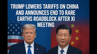 TRUMP LOWERS TARIFFS ON CHINA AND ANNOUNCES END TO RARE EARTHS ROADBLOCK AFTER XI MEETING
