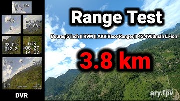 Range Test || Li-ion 4S 4900mah || AKK Race Ranger || R9M || uncut video