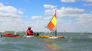 Kayak Sail at Max Hull Speed while Reaching