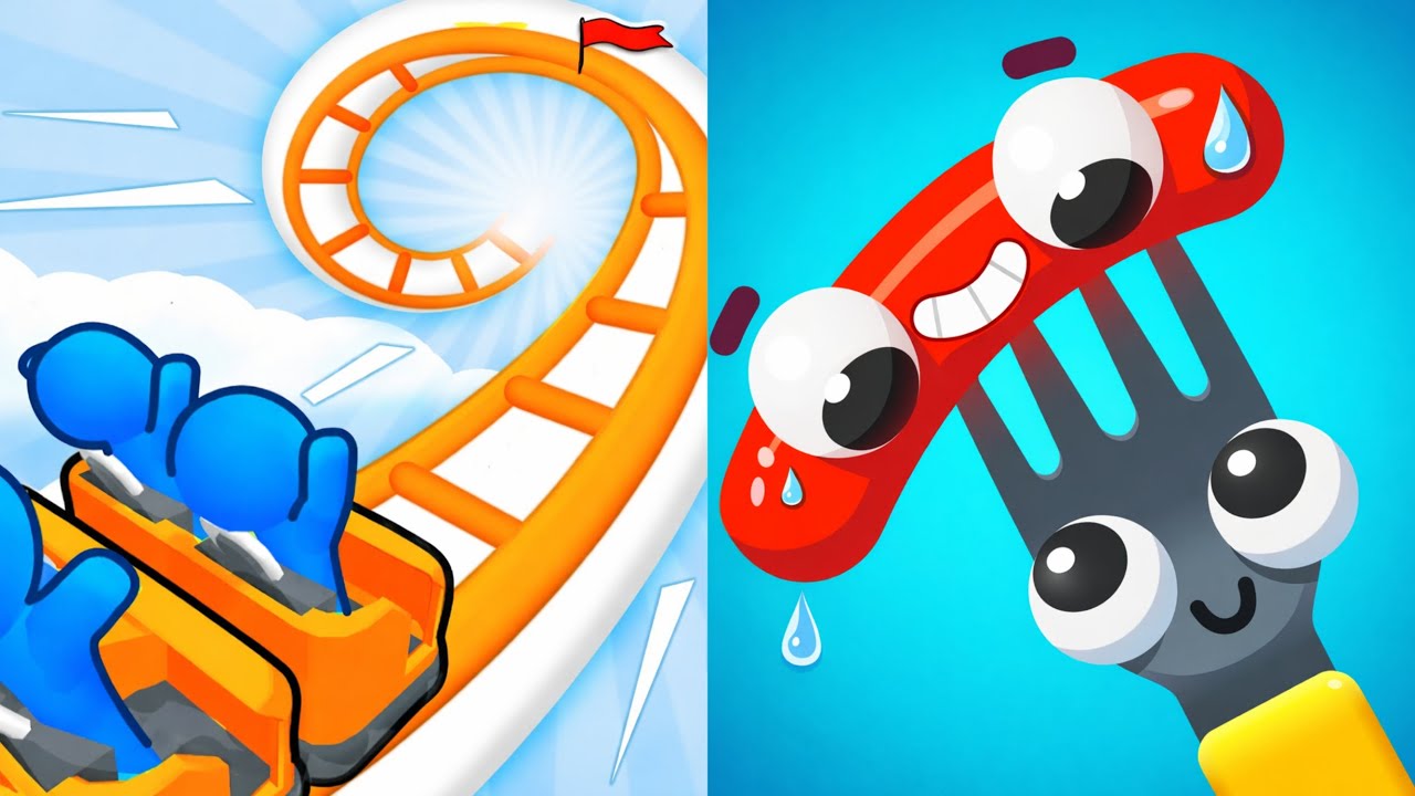 Runner Coaster vs Fork N Sausage - Full Levels Speedrun Gameplay (Android & iOS)