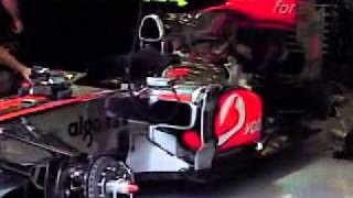 McLaren Vodafone f1 team at Spa 2010 Lewis Hamilton and Jenson Button