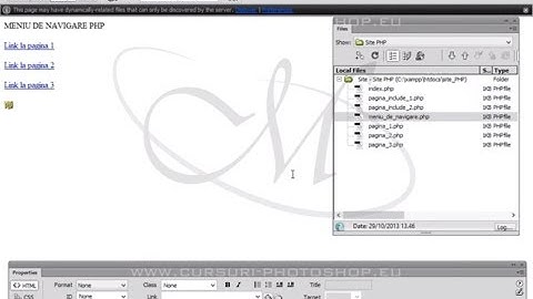 Structura completa de navigare site cu functia PHP Include