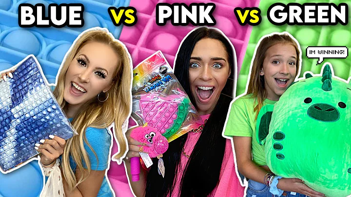 BLUE vs PINK vs GREEN Fidget Shopping with PURPLES...
