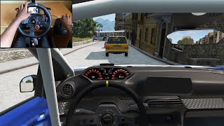 First Person Drive in RallyCar | BeamNG.Drive | Steering Wheel Gameplay