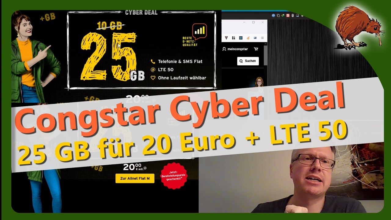 New Update Congstar Cyber Deal: 20 Euro, 25 GB, 50 Mbit