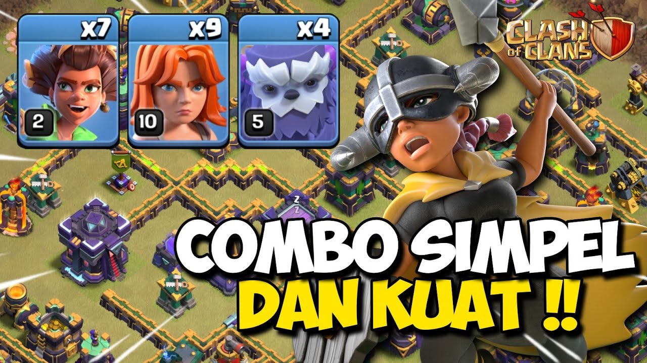 PARAH 🤦 UDAH SIMPEL KUAT PULA !! Combo Root Rider + Yeti + Valkyrie STRATEGI TH 15 - Clash Of Clans