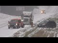 2-17-2021 Ruston, La to Arkansas line, Semi jacknifed, wrecks, incredibly heavy snow, freezing rain