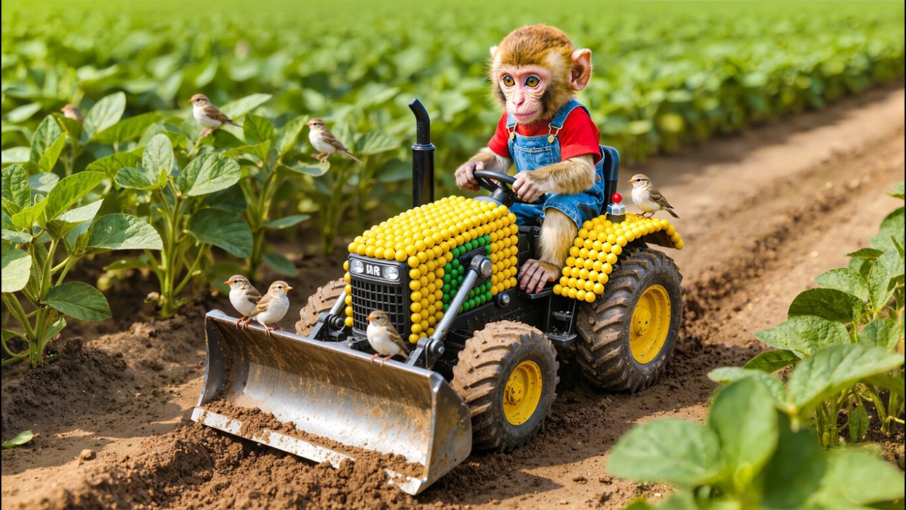 🐒🥬 Monkey NaNa Saves His Vegetable Garden After a Locust Attack with a Smart Farm Solution 🚜✨