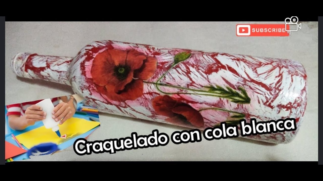 Craquelado con pegamento blanco paso a paso/DIY Crackle Effect  with white glue and acrylic paint