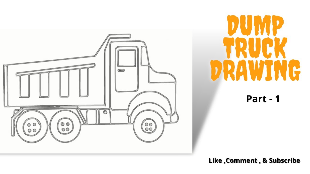 Dump Truck Drawing How to draw a dump truck Simple dump truck