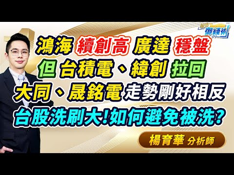 (有CC字幕)2024.05.09【鴻海續創高、廣達穩盤 但台積電、緯創拉回 大同、晟銘電走勢剛好相反 台股洗刷大!如何避免被洗?】#楊育華 #股市御錢術