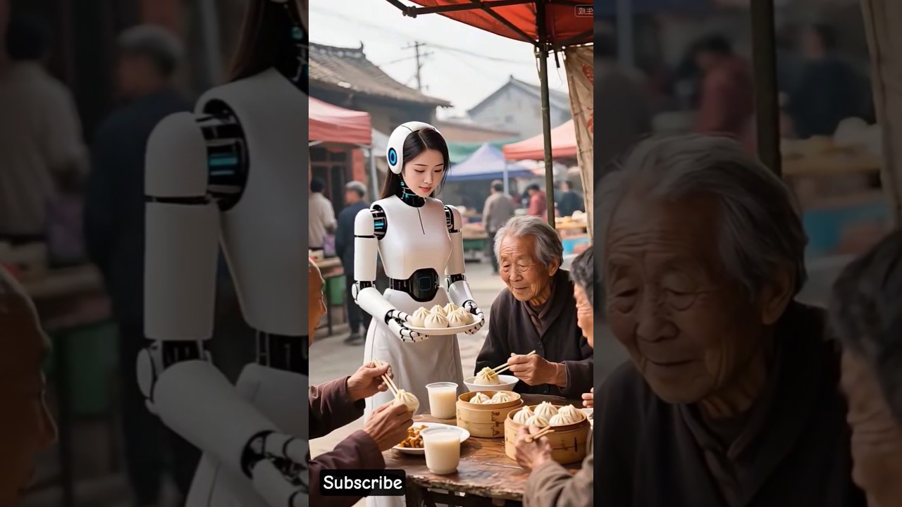 Robot Girl Eating Street Food π | Future Meets Tradition | Shorts#viral #robotics #cute #robot #ai
