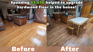 Repair project. Bona Special Walnut, Bona Traffic HD Satin on 2-1/4» red oak hardwood floor.