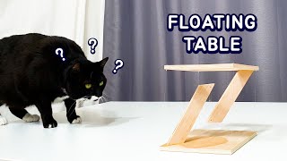 Amazing Floating Table (Tensegrity Cat Dining Table) by NoLi 14,938 views 3 years ago 4 minutes, 10 seconds