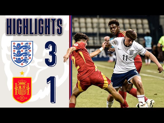 England U17 3-1 Spain U17 | Mikey Moore Stunning Strike Sees Young Lions Through! | UEFA U17 EURO's class=