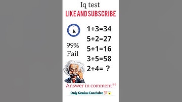 IQ TEST ONLY FOR🤔🤔 GINUS#unstoapablestudy41 #iqtest #mathpuzzle #iqtestonline #mathstricks#shorts