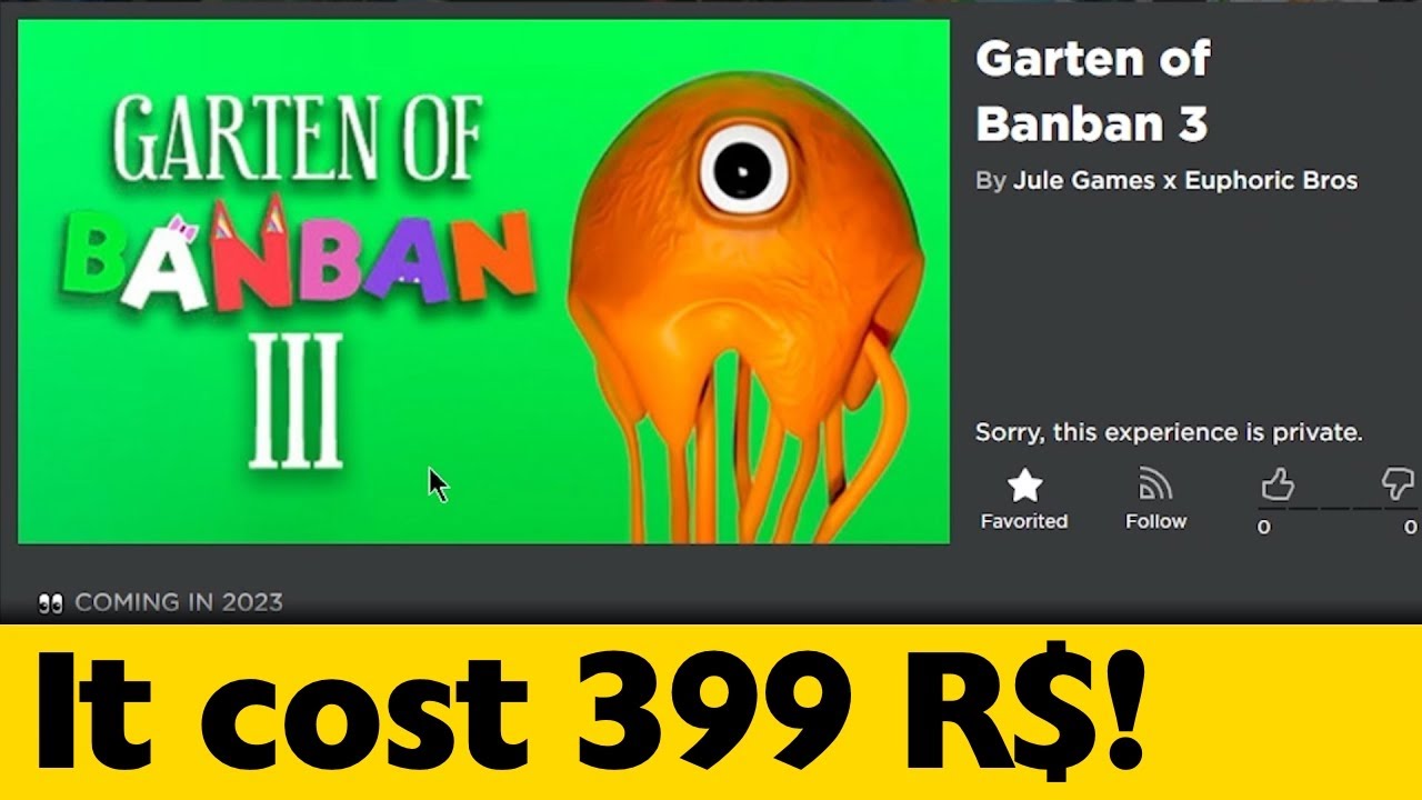SunnehBunnyBoi on Game Jolt: Garten of Banban 2 & 3 are both 20% off for  the Steam Summer Sale!