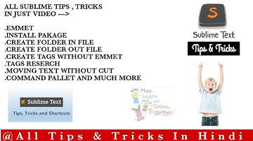 How To Install Emmet In Sublime  Text Editor ! In hindi