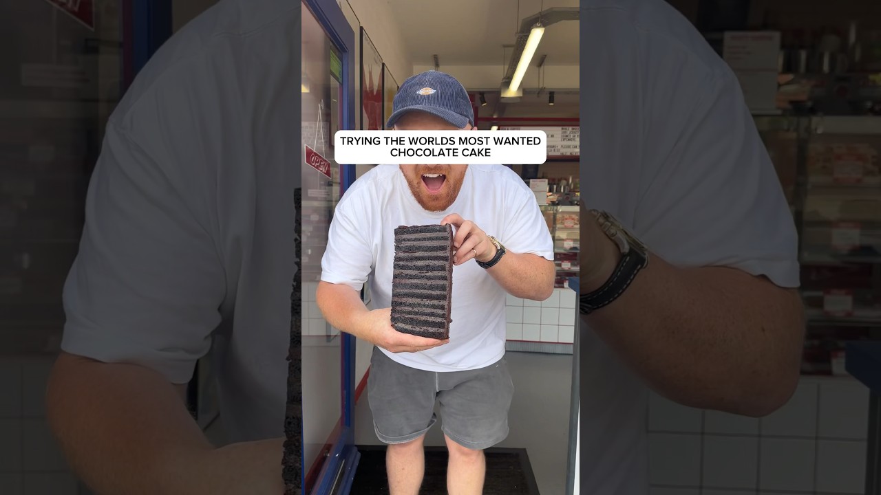 Trying Britain’s Viral Chocolate Cake #foodie #cake #dessert #chocolate #shorts